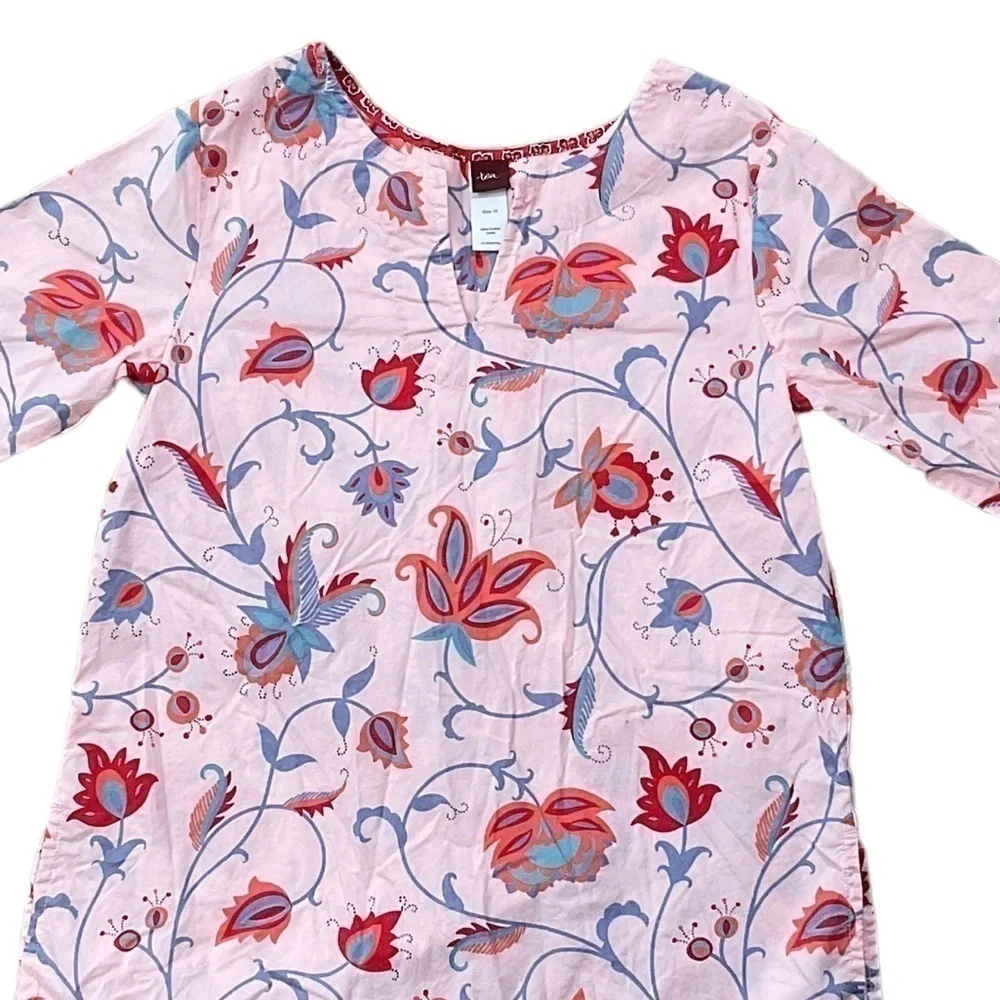 TEA Collection Girls Floral Tunic Top size 10 Long Sleeve - Picture 2 of 9
